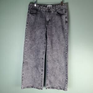 Disclosure Womens Faded Black Wide Leg Denim Jeans Size 31